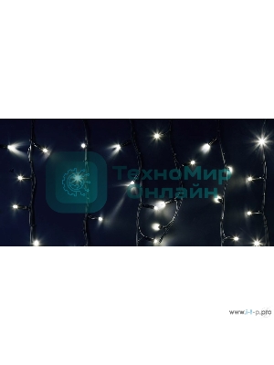 Гирлянда Neon-night Айсикл (бахрома) светодиодный, 6,0 х 1,5 м, черный провод 