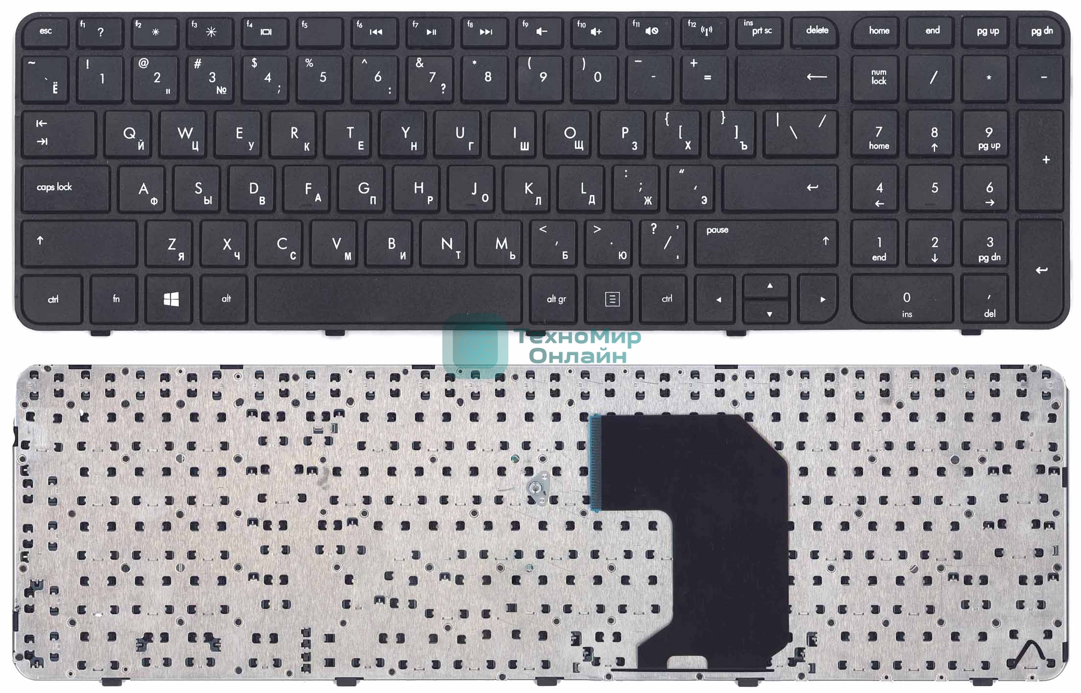 Клавиатура для ноутбука HP Pavilion G7-2000 черная c рамкой