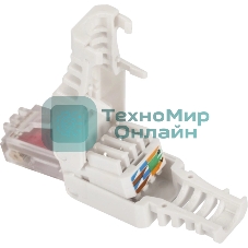 Коннектор LANMASTER LAN-TMP-U6-WH полев.RJ45 Cat.6 UTP бел.