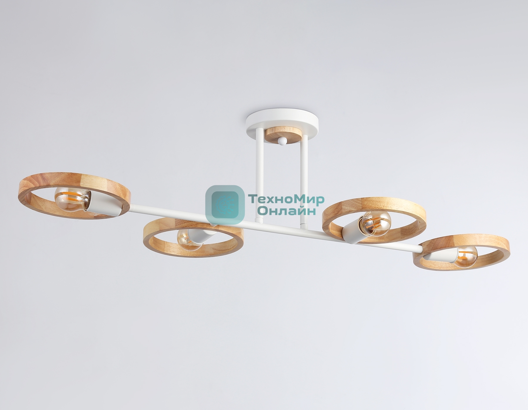 Светильник Ambrella light TR8247/4 WH/LWD белый/светлое дерево E27/4 max 40W 840*360*220