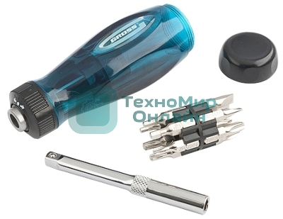 Отвертка реверсивная GROSS 11603с удлинителем трещотка 72 зуба 12шт сталь s2