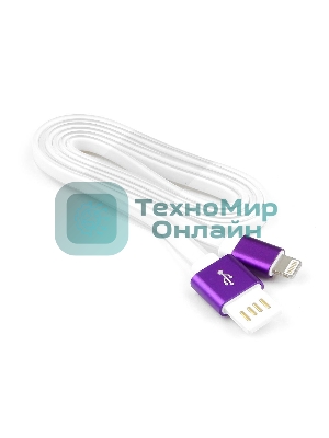 Кабель Gembird USB 2.0 Cablexpert AM/Lightning 8P, 1м, силиконовый шнур, разъемы фиолетовый металлик, пакет