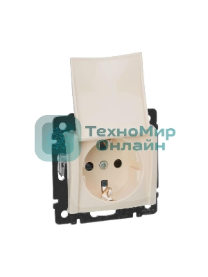 Механизм розетки 1-м СП Valena с защ. крышкой защ. шторки с заземл. сл. кость Legrand 774322