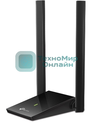 Адаптер TP-Link AC1300Mbps Dual-band High-Gain wireless USB adapter, 867Mbps at 5G and 400Mbps at 2.4G, two high gain antennas, USB 3.0, USB extension cable, support wave 2 MU-MIMO, full compatible with Windows and macOS.