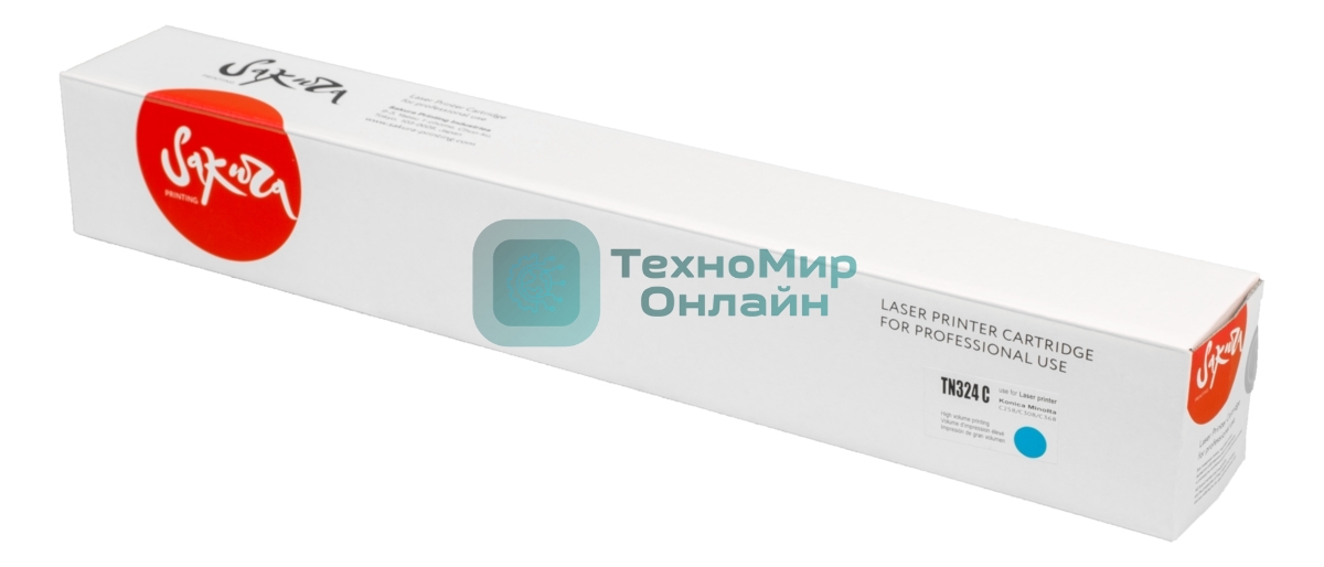 Тонер-туба Sakura KMTN-324C (A8DA450) для Konica Minolta, голубой, 26000 к.