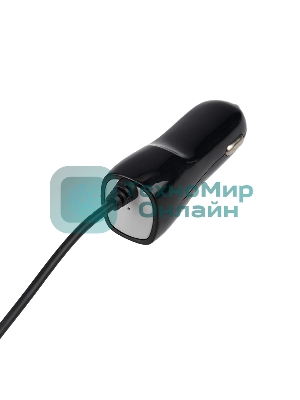 Автозарядка в прикуриватель Rexant microUSB (АЗУ) (5 V, 1000 mA) шнур спираль 1.2 м черный