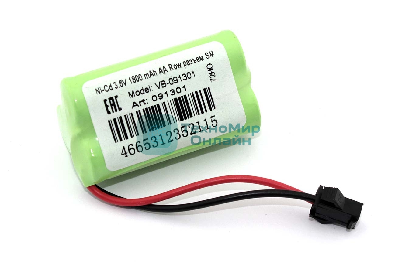 Аккумулятор Ni-Cd 3.6V 1800 mAh AA Row разъем SM