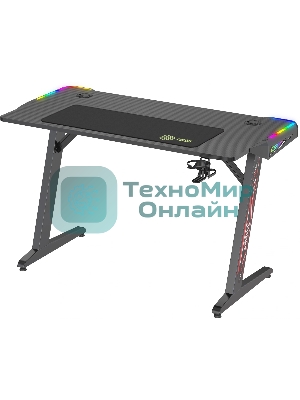 Стол игровой Cactus CS-GTZ-BK-RGb столешница ДСП, черный каркас черный