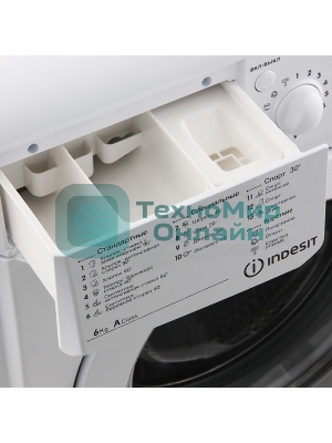 Стиральная машина Indesit IWSD 6105 B (CIS).L белая, загрузка фронтальная 6кг, 1000 об/мин., класс: A