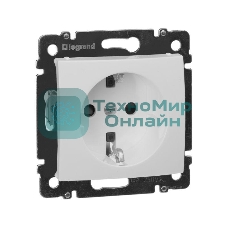 Розетка электрическая Valena с заземлением и шторками (белая) Legrand 774421