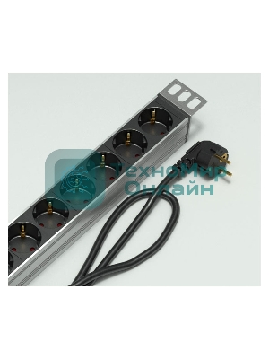 Вертикальный блок розеток ЦМО Rem-16 с авт. 16А, 20 Shuko, 16A, алюм., 33-38U, шнур 3 м. (R-16-20S-A-1420-3)