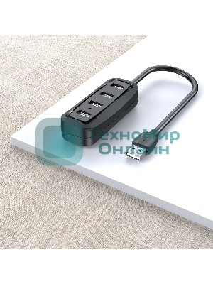 USB-концентратор Vention VAS-J43-B100 (USB 2.0 на 4 порта черный - 1м.)