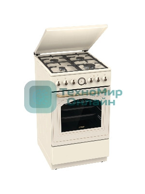 Плита комбинированная Gorenje GKS5B70CLI бежевый, конфорок 4 газовых, духовка 70 л, 50 см x 85 см x 59.4 см