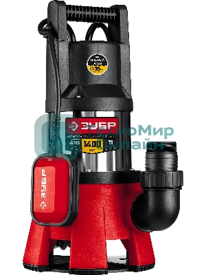 Насос ЗУБР НПГ-М3-1400-С, дренажный для грязной воды, корпус - нерж. сталь, 1400 Вт