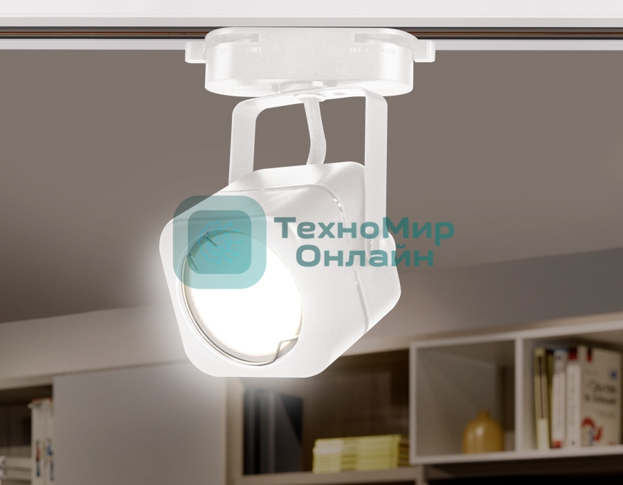 Трековый однофазный светильник со сменной лампой Ambrella light GL5107 WH белый GU10 max 12W