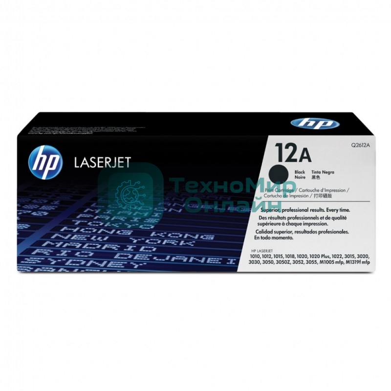 Картридж лазерный HP Q2612A черный для LaserJet 1010/1018/1020/1012/1015/3015/3020/3030 (2000 стр.)