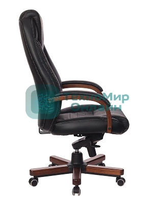 Кресло Бюрократ T-9923WALNUT/BLACK черный, кожа