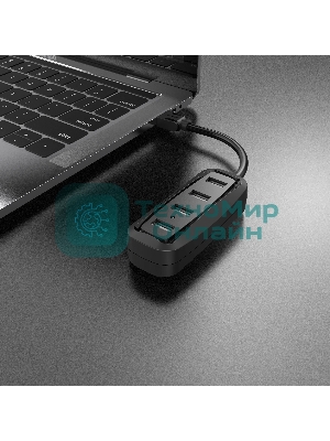USB-концентратор Vention VAS-J43-B100 (USB 2.0 на 4 порта черный - 1м.)