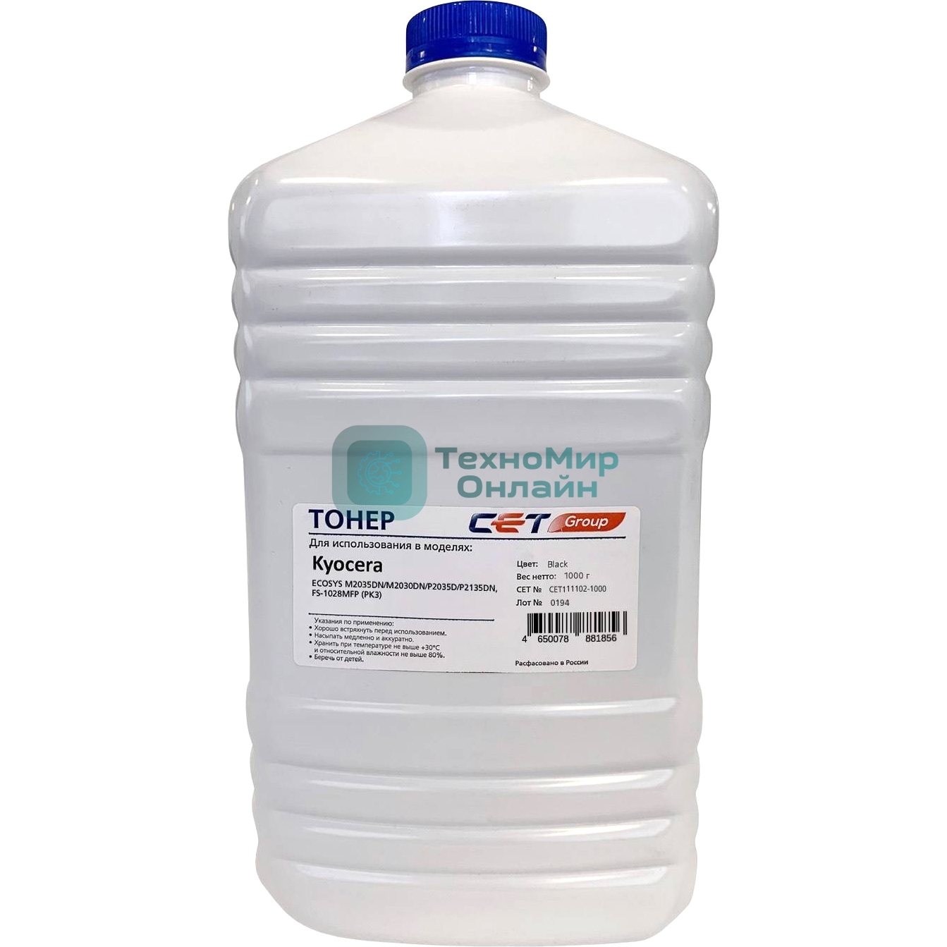 Тонер CET PK3 CET111102-1000 черный бутылка 1000гр. для принтера Kyocera Ecosys M2035DN/M2030DN/P2035D/P2135DN