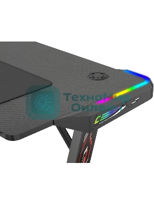 Стол игровой Cactus CS-GTZ-BK-RGb столешница ДСП, черный каркас черный