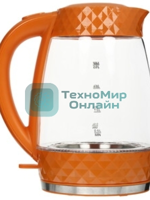 Чайник электрический Kitfort KT-6123-4 2л. 2200Вт оранжевый (корпус: стекло)