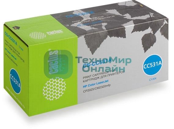 Картридж лазерный Cactus CS-CC531A голубой (2800 стр.) для HP Color LaserJet CP2025/CM2320mfp