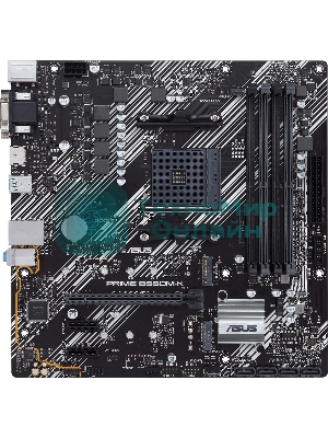 Материнская плата ASUS PRIME B550M-K, AM4, AMD B550, 4xDDR4, 4xSATA, 2xM.2, 1xPCIe 4.0 x16, 2xPCIe x1, 1xDVI-D, 1xHDMI, 1xVGA, 1x 1Gb LAN, 4xUSB 3.2 Gen 1, 2xUSB 3.2 Gen 2, 3x3.5 мм, 7.1, mATX
