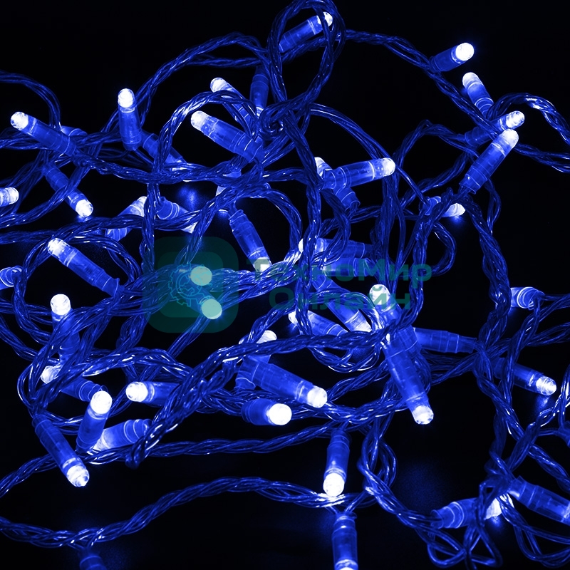 Гирлянда Neon-night Нить 10м, эффект мерцания (каждый 5-ый), прозрачный ПВХ, 230В, Синий