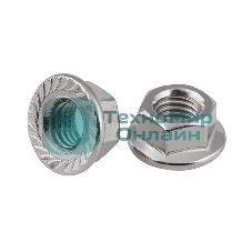 Гайка шестигранная DIN6923 оцинк. с фланцем М6 (уп. 200 шт) пакет Tech-Krep 141611