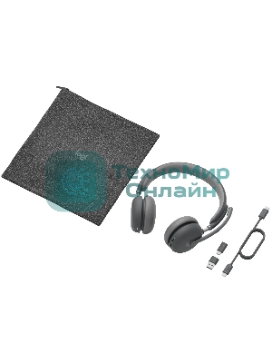 Гарнитура Logitech Zone Wireless 2 UC Graphite серый, беспроводная, Bluetooth 5.2, ANC