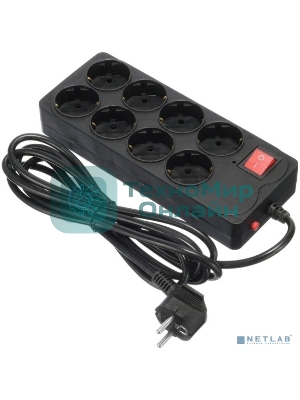 Сетевой фильтр Buro 800SH-5-B 5 м, 8 розеток, черный, коробка