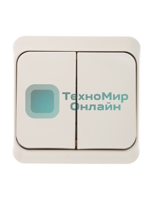 Выключатель 2-кл. ОП Этюд 10А IP20 крем. SchE BA10-002K