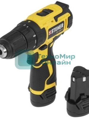 Дрель-шуруповерт STEHER CD-120-2, 12 В, 2 Ач, 30 Нм, щеточный