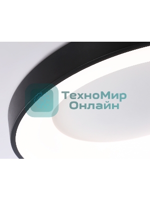 Потолочный светодиодный светильник Ambrella light FZ1403 BK черный IP20 48W 3000K-6500K D500*50 (ПДУ ИК)