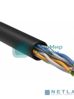 Витая пара ITK LC3-C604-129 U/UTP кат.6 4x2x23AWG LSZH черный (305м)