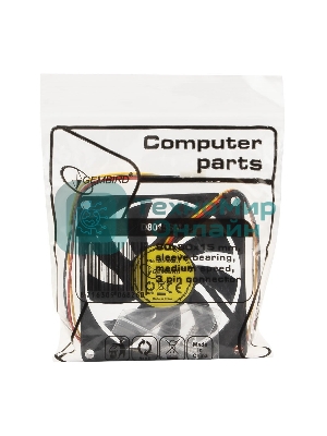 Вентилятор для корпуса Gembird черный, 80 мм, 2600 об/мин, 27 дБ, 3 pin