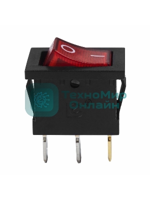 Выключатель клавишный Rexant 24V 15А (3с) ON-OFF красный с подсветкой Mini
