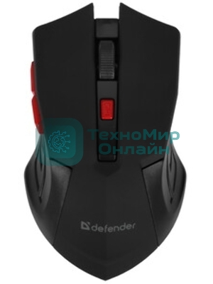 Мышь беспроводная Defender Accura MM-275 красный, 1600 dpi, радиоканал, USB, кнопки - 6