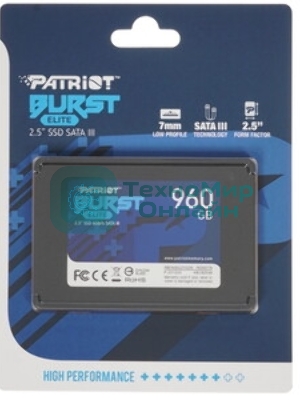 Накопитель SSD Patriot Burst Elite, 960Gb, SATA, 2.5