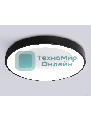 Потолочный светодиодный светильник Ambrella light FZ1403 BK черный IP20 48W 3000K-6500K D500*50 (ПДУ ИК)