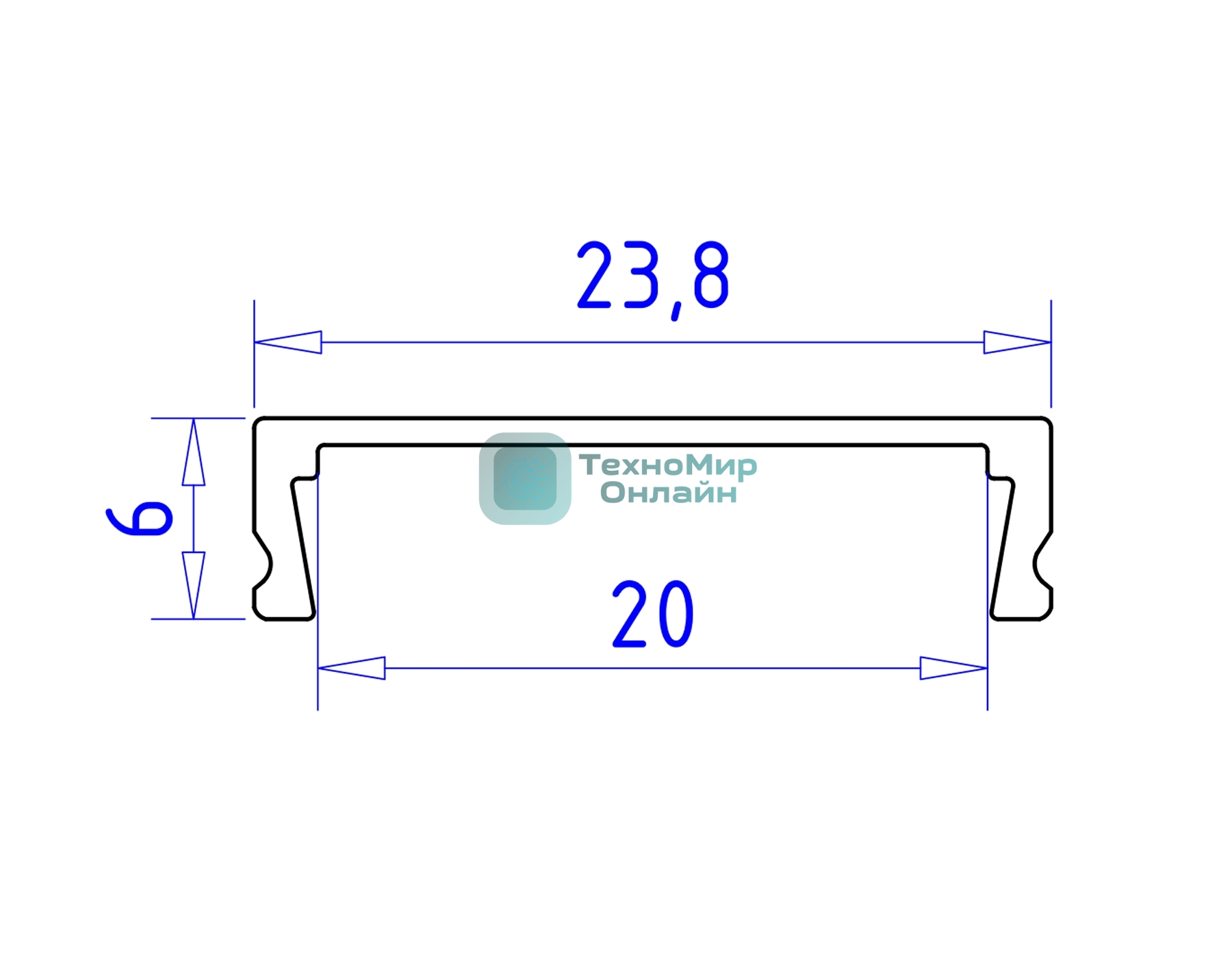 Алюминиевый профиль Ambrella light GP1800AL серебро 2000*23.8*6