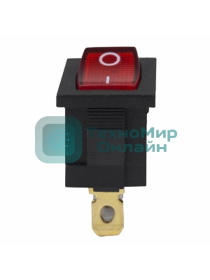 Выключатель клавишный Rexant 24V 15А (3с) ON-OFF красный с подсветкой Mini