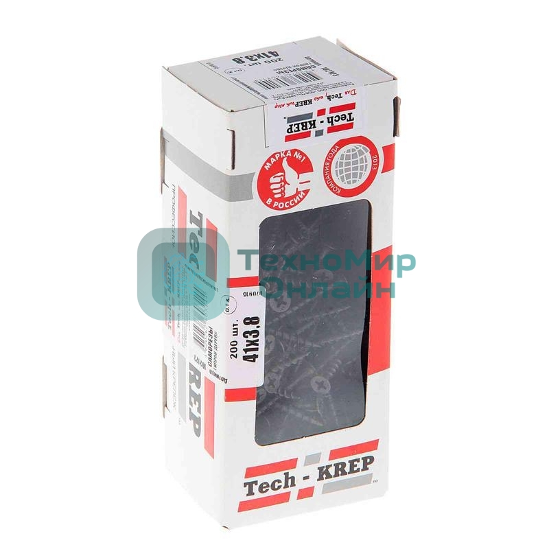 Саморез 3.8х41 гипсокартон-дерево (уп. 200 шт) коробка Tech-Krep 102123