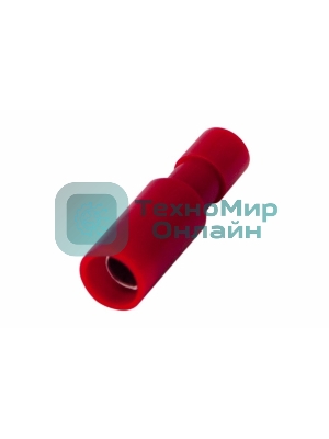 Разъем штекерный Rexant полностью изолированный гнездо 4 мм 0.5-1.5 мм² (РШПи-м 1.5-4/РШИм 1,25-5-4) красный