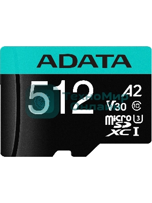 Флеш карта MICRO SDXC 512Gb W/AD. AUSDX512GUI3V30SA2-RA1 ADATA