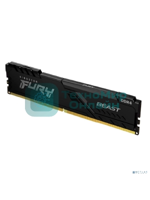Оперативная память Kingston Fury Beast Black, DDR4, 8GB (1x8GB), 3200MHz, CL16, с радиатором, черный