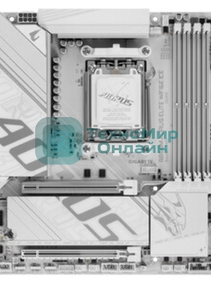Материнская плата Gigabyte B850M AORUS ELITE WIFI6E ICE, AM5, AMD B850, 4xDDR5, 4xSATA, 2xM.2, 1xPCIe 5.0 x16, 1xPCIe 3.0 x4, 1xDP, 1xHDMI, 1x2.5Gb LAN, Wi-Fi 6E, Bluetooth 5.3, 2xUSB-A 10Gbps (Gen2), 5xUSB-A 5Gbps, 4xUSB-A 2.0, 1xUSB-C 10Gbps (Gen2), 2x3.5 мм, 7.1, mATX