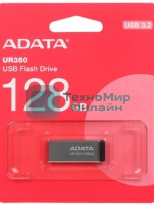 Флешка USB ADATA UR350 (UR350-128G-RSR/BG), 128Gb, USB 3.2, R/W 100/15, серебристый/коричневый