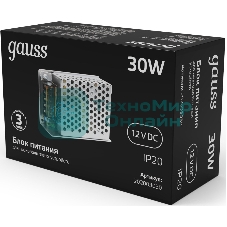 Блок питания LED STRIP PS 30Вт 12В Gauss 202003030