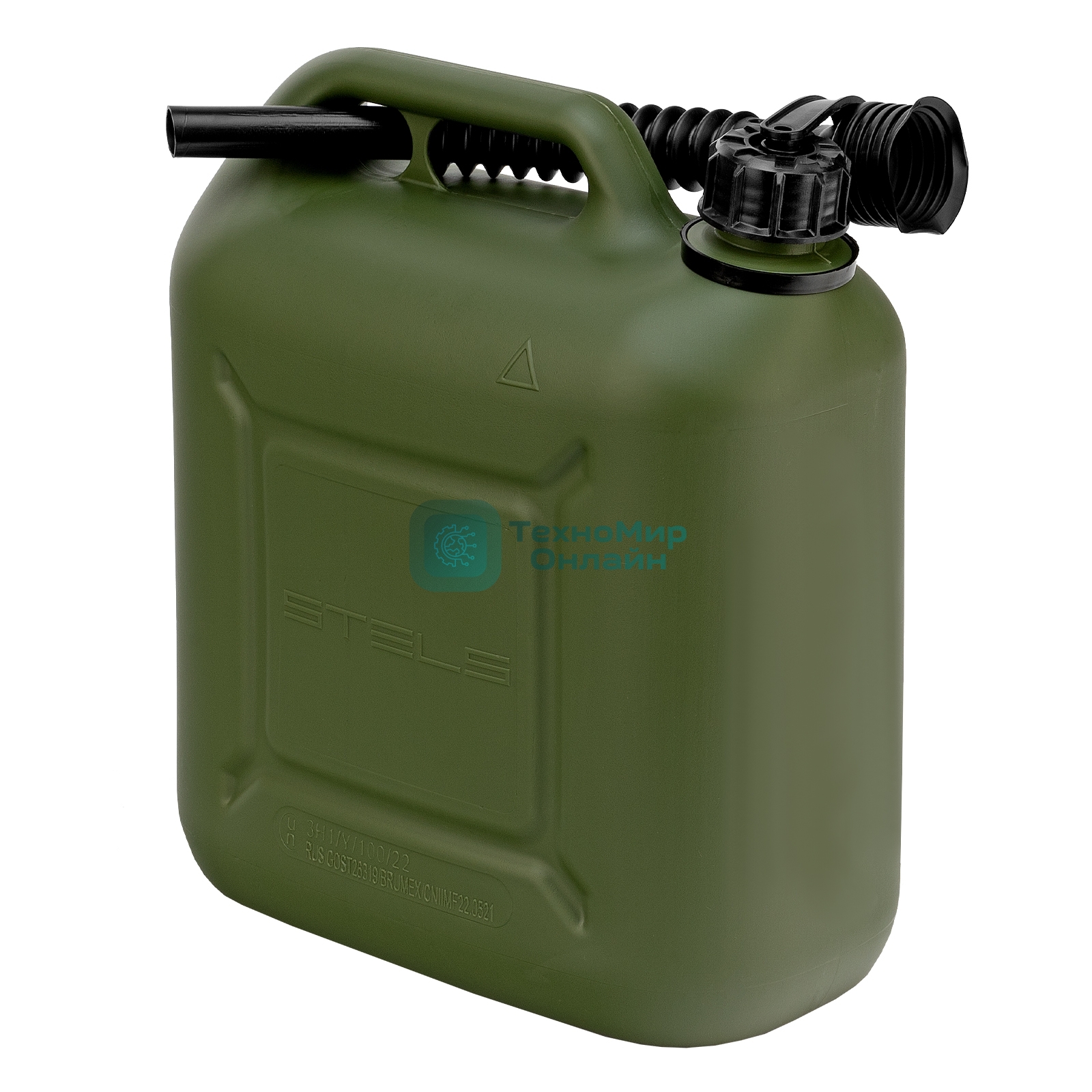 Канистра Stels для ГСМ вертикальная, 10 л., пластиковая, усиленная